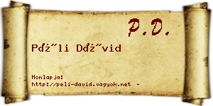 Péli Dávid névjegykártya