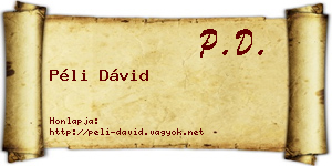 Péli Dávid névjegykártya
